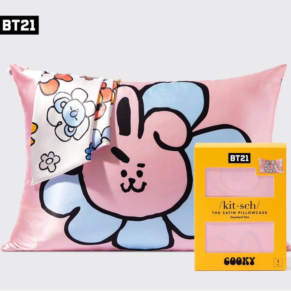 Kitsch BTS Pink Satin Pillowcase
